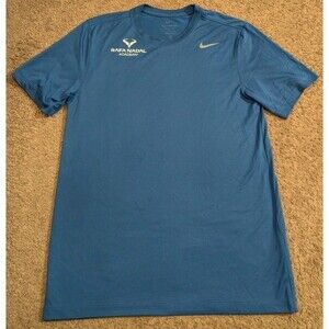 Nike Dri-Fit Rafa Nadal Academy Tennis Blue T-Shirt Men's Small